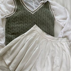 Brandy Melville sweater vest sage green aesthetic preppy